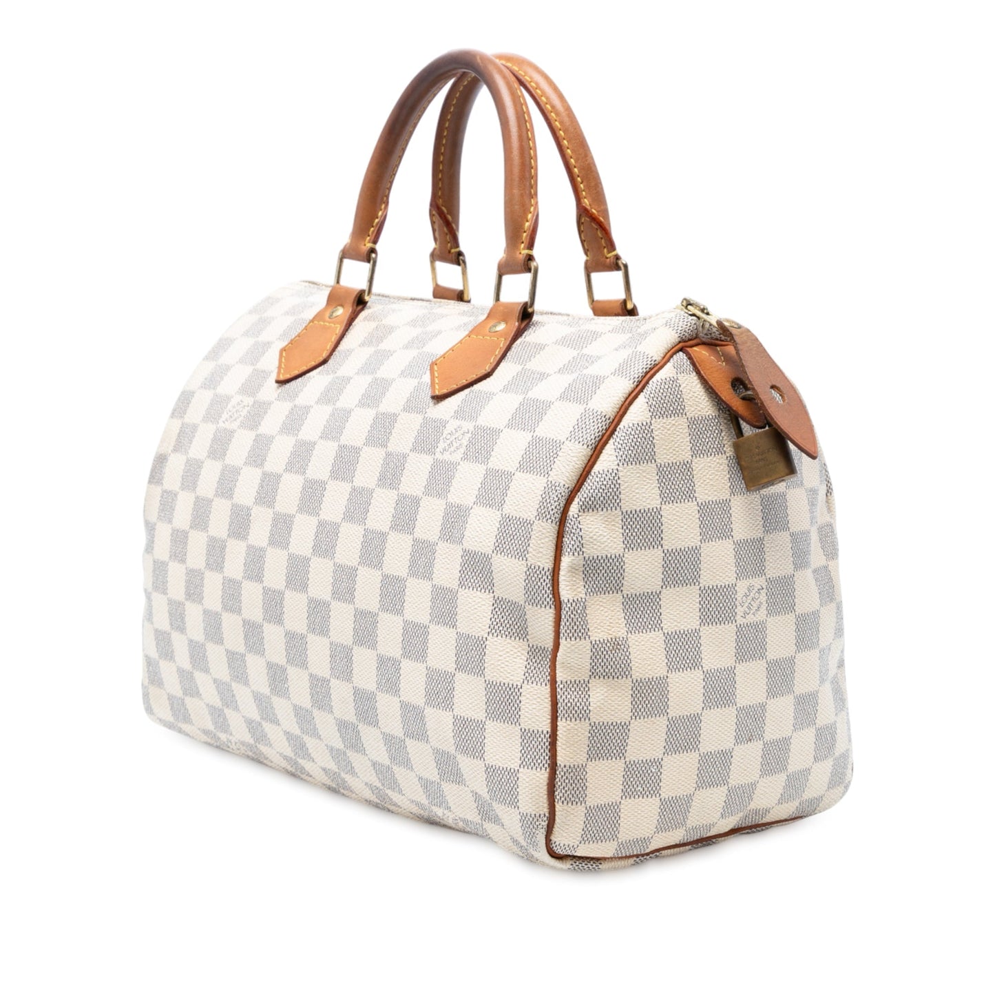 White Louis Vuitton Damier Azur Speedy 30 Boston Bag