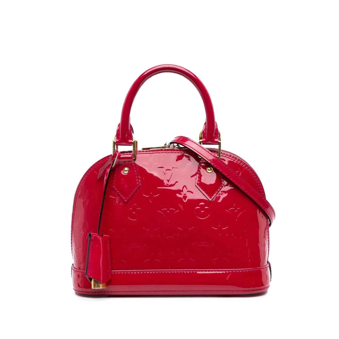 Red Louis Vuitton Monogram Vernis Alma BB Satchel