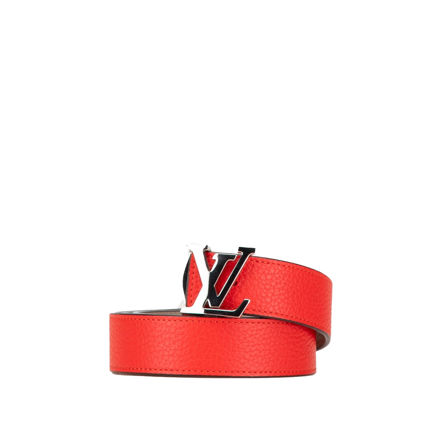 Red Louis Vuitton Taurillon LV Initiales Belt