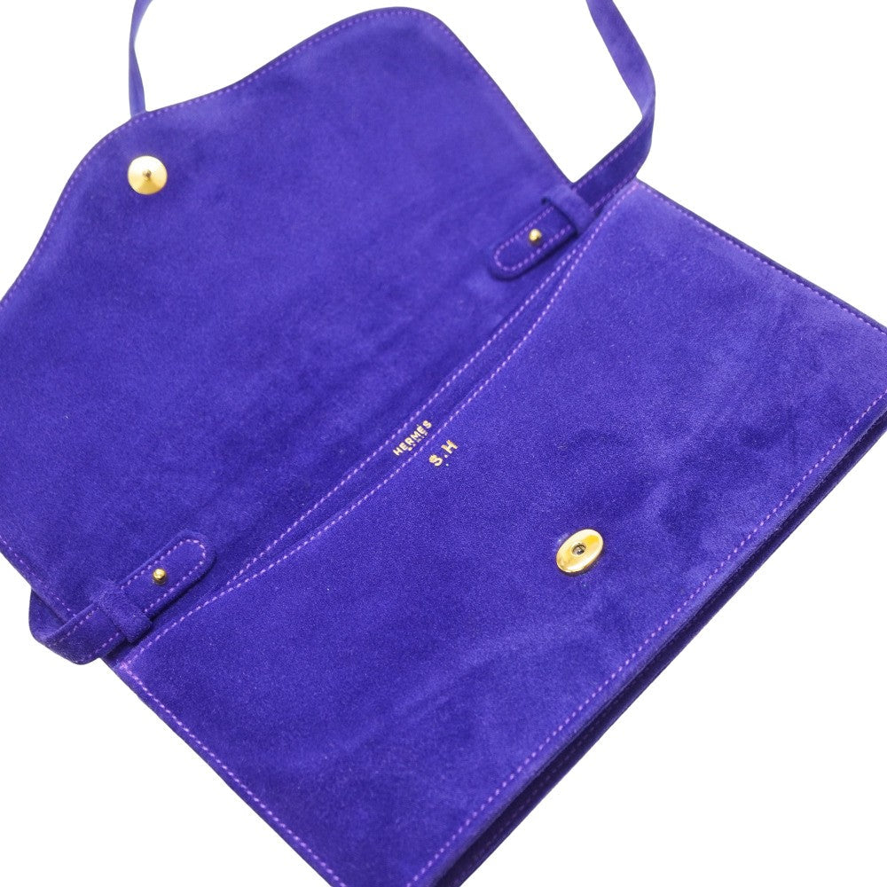 HERMES Shoulder Bag Doblis purple vintage Shoulder Clutch Bag Women Used