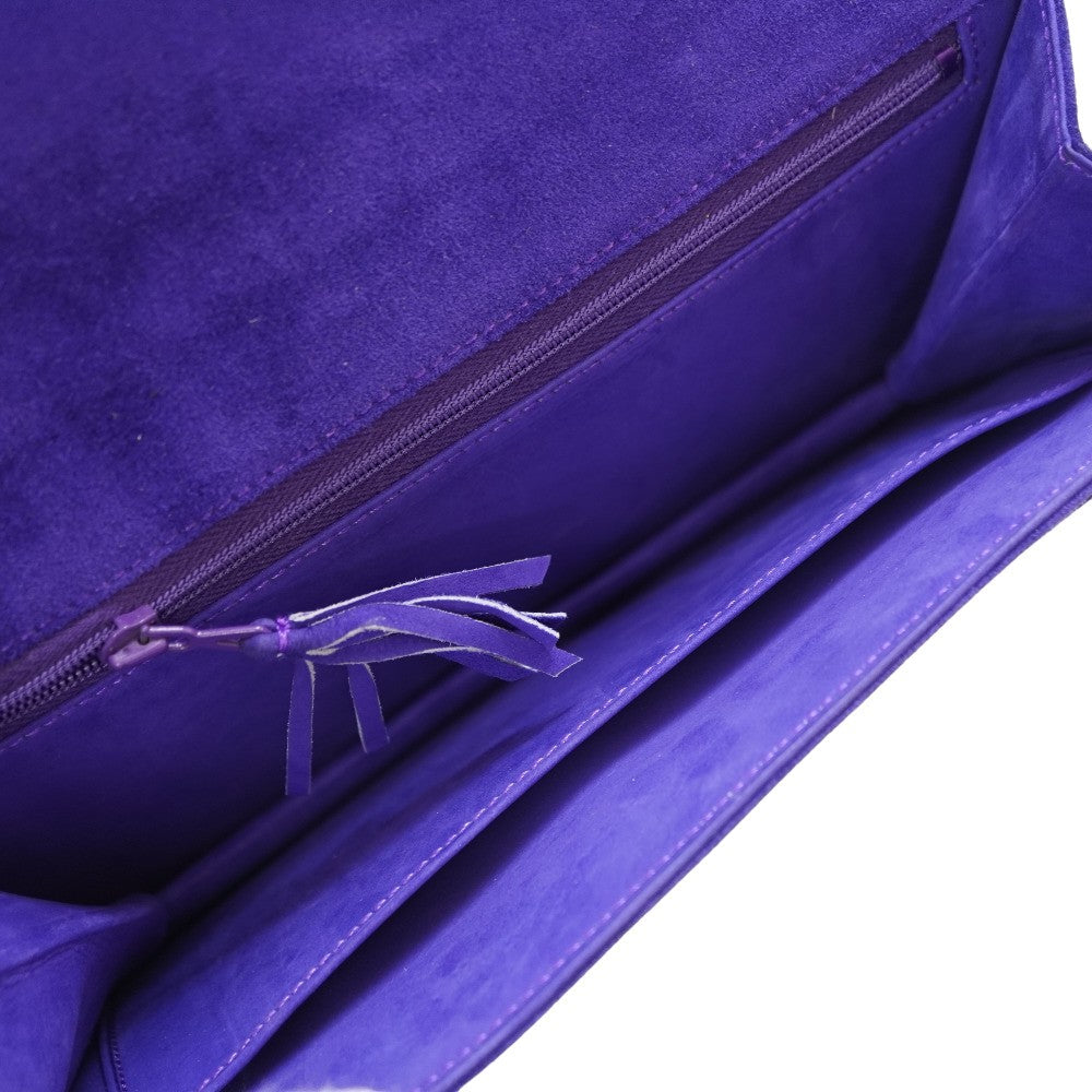 HERMES Shoulder Bag Doblis purple vintage Shoulder Clutch Bag Women Used