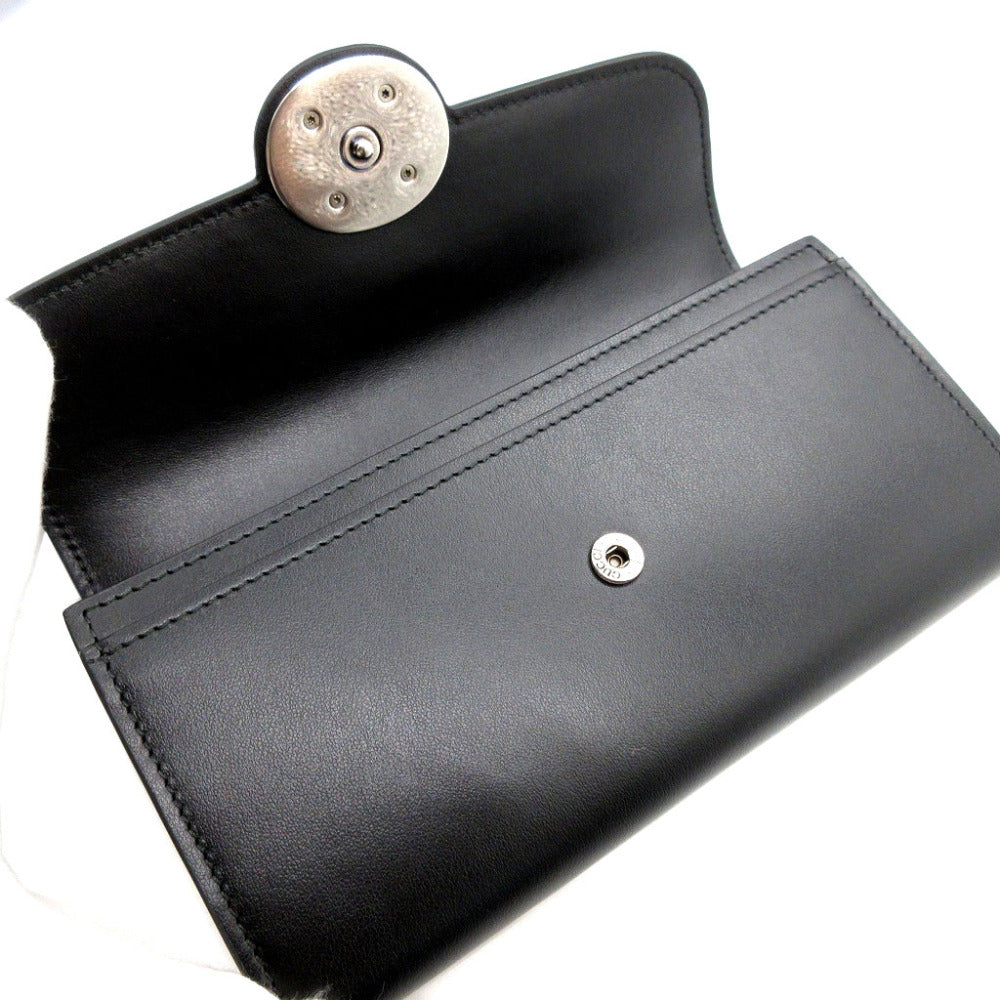 GUCCI Long Wallet Purse 762167 leather black Two fold mini john double Women(Unisex)