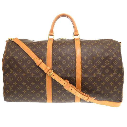 LOUIS VUITTON Boston Duffel bag Monogram canvas Brown Monogram Keepall bandouliere55 mens