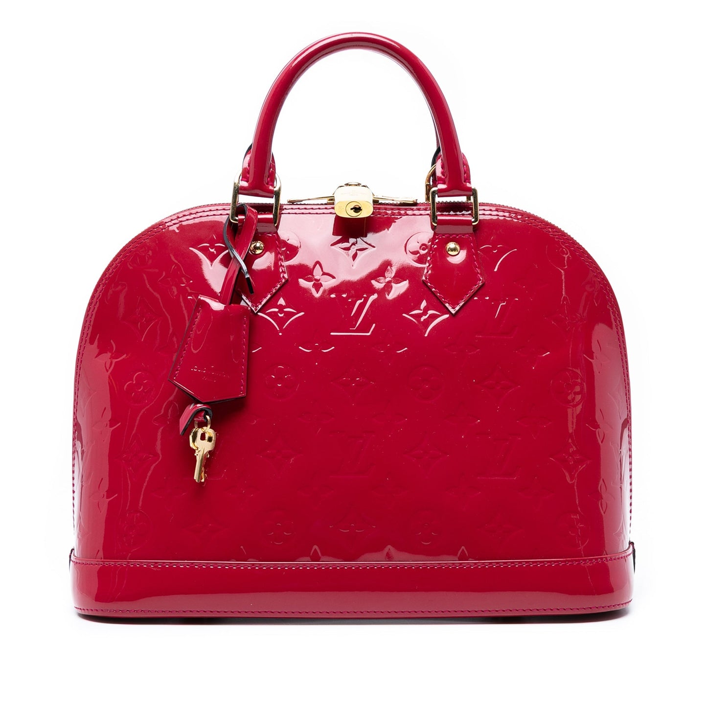 Red Louis Vuitton Monogram Vernis Alma PM Handbag