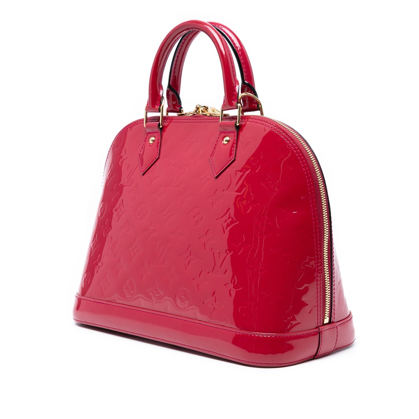 Red Louis Vuitton Monogram Vernis Alma PM Handbag