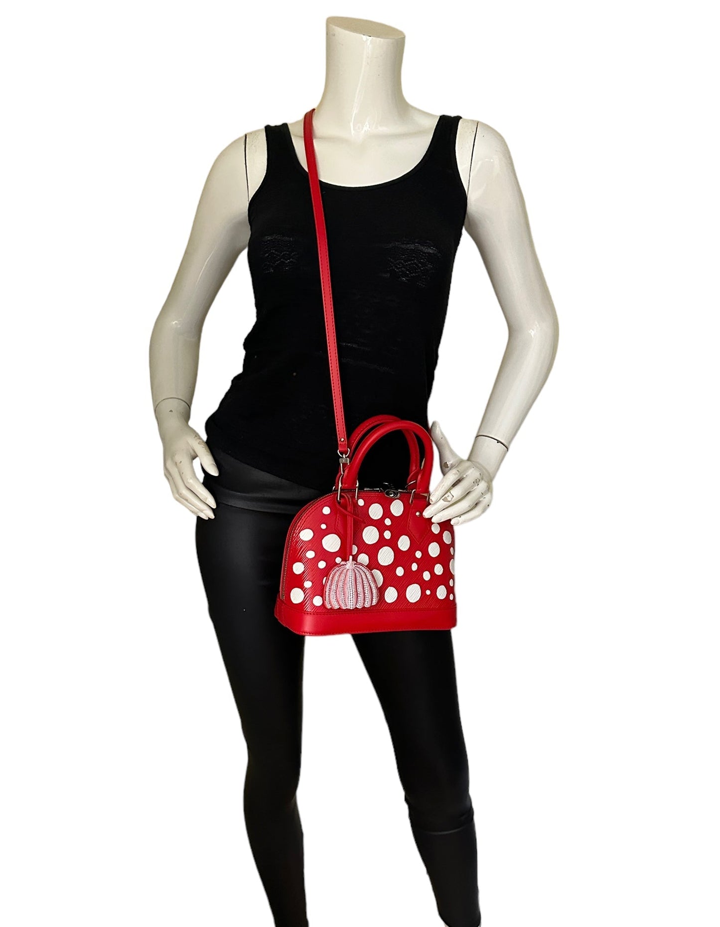 Louis Vuitton 2023 LV x YK Kusama Dots Red Epi Leather Alma BB Bag