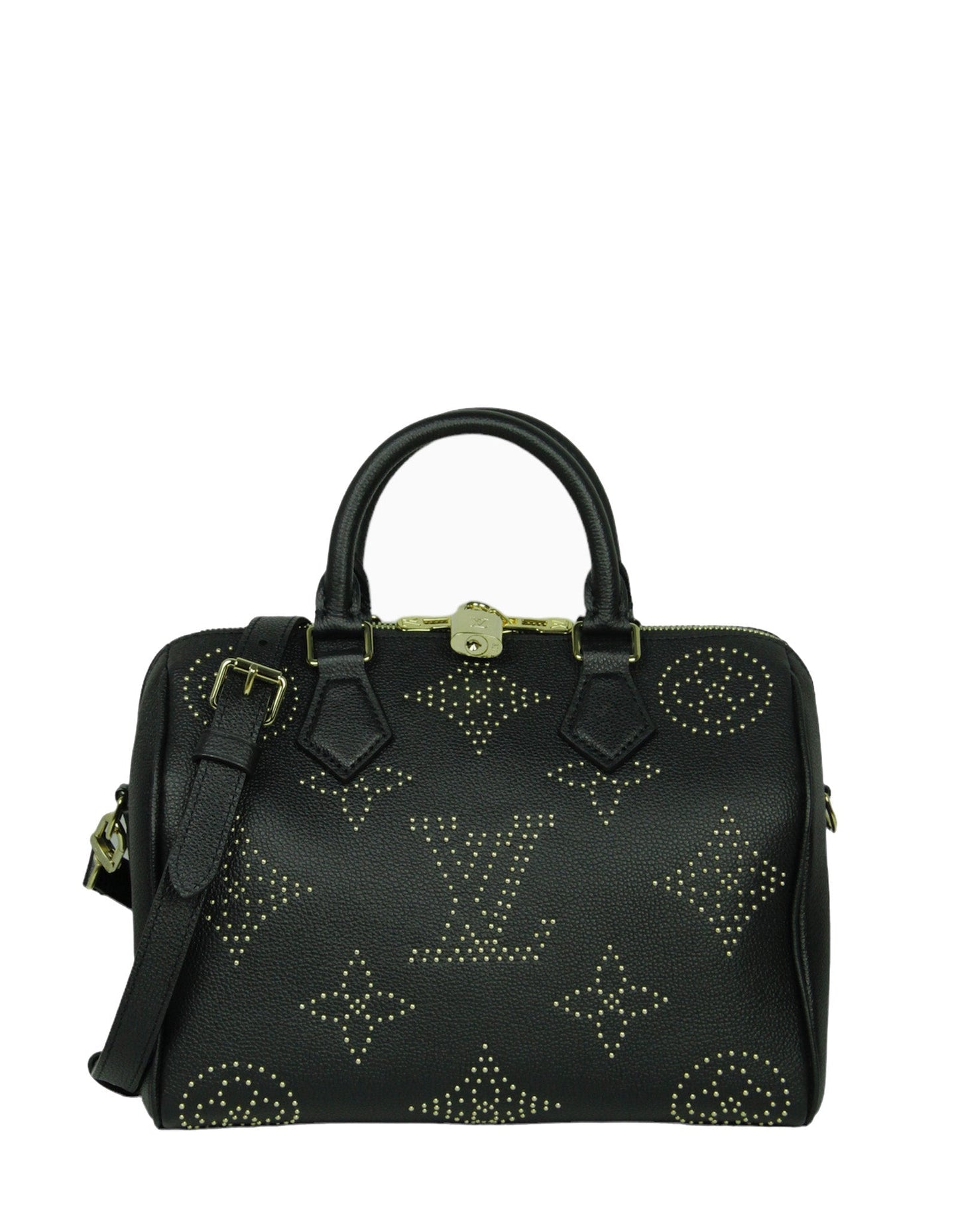 Louis Vuitton Black Studded Monogram Giant Speedy Bandouliere 25 Bag