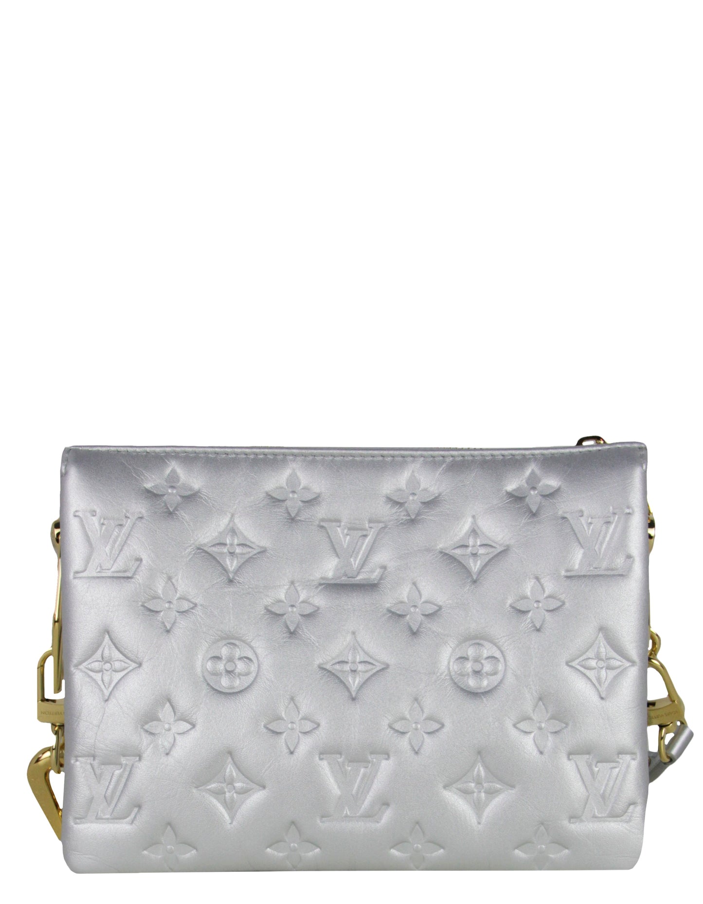 Louis Vuitton Silver Embossed Monogram Coussin BB Crossbody Bag