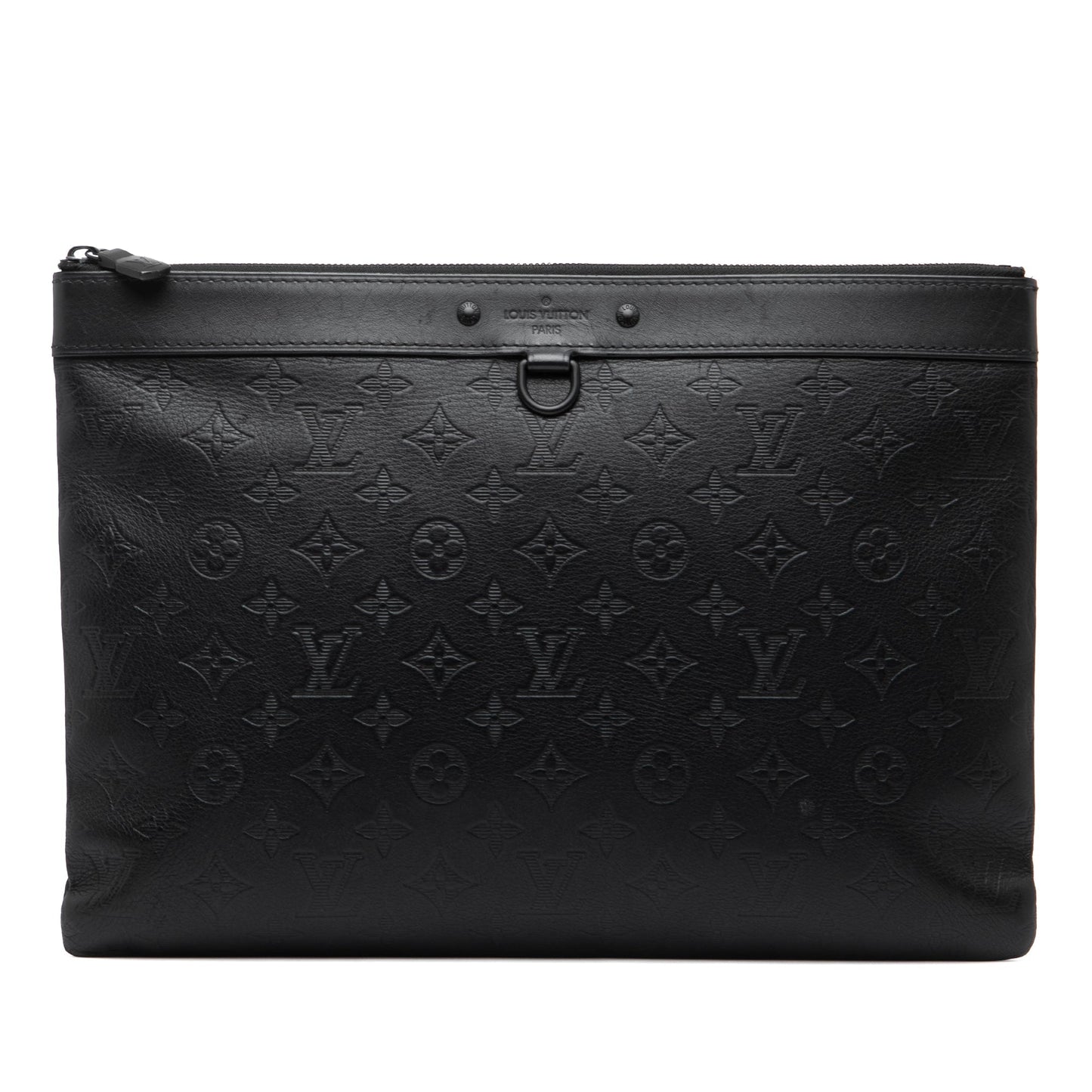 Black Louis Vuitton Monogram Shadow Discovery Pochette Clutch Bag