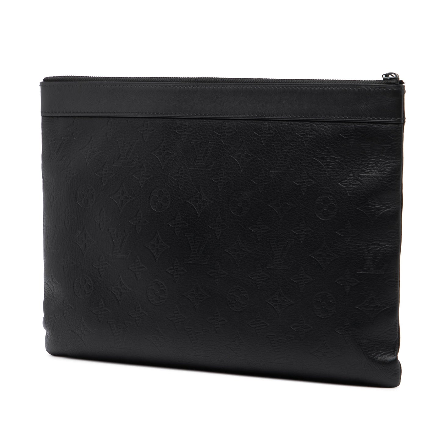 Black Louis Vuitton Monogram Shadow Discovery Pochette Clutch Bag