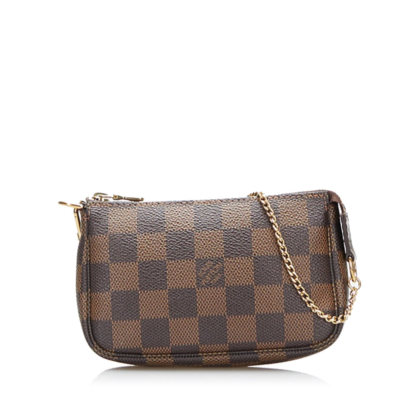 LOUIS VUITTON Damier Ebene Mini Pochette Accessoires Brown Clutch