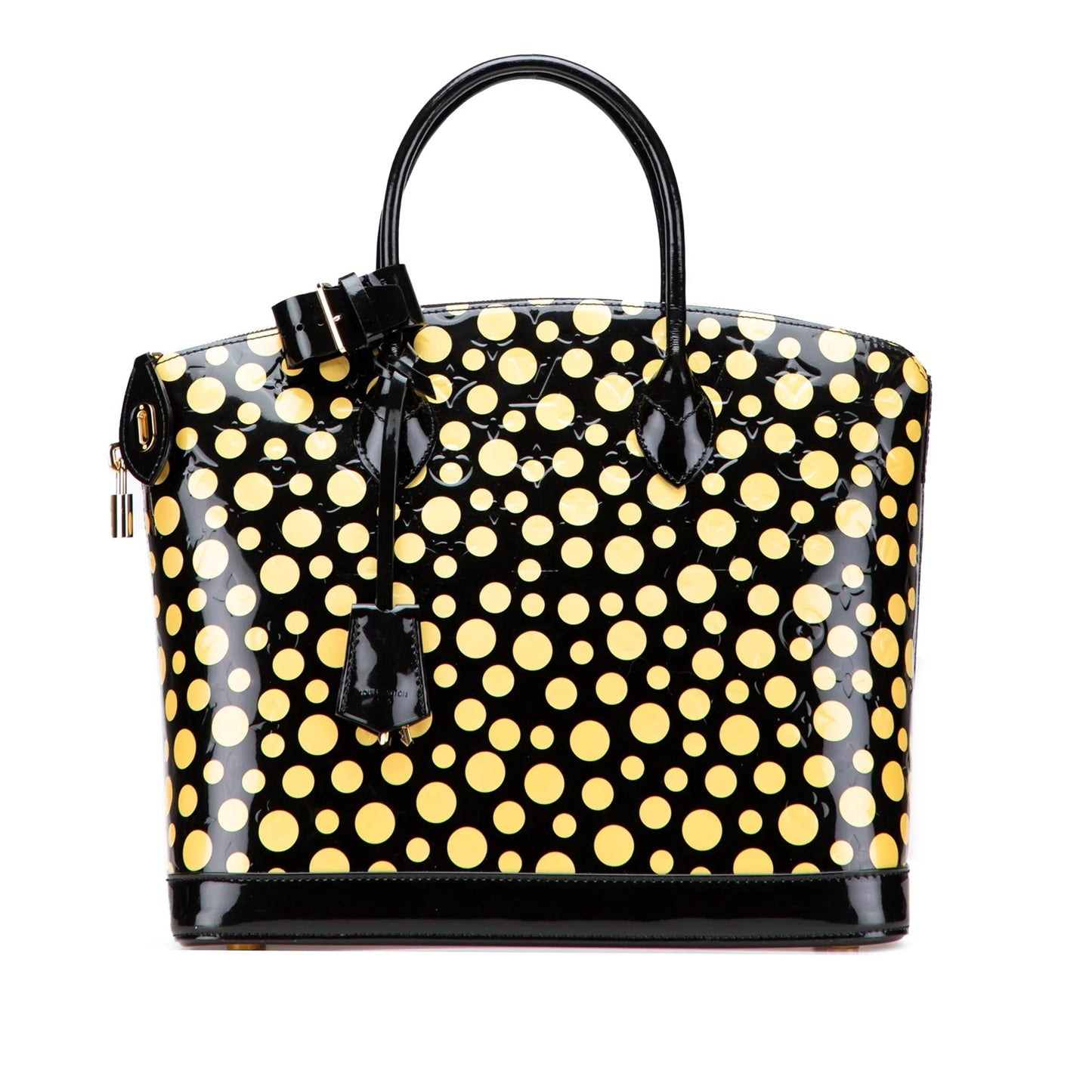 Black Louis Vuitton Yayoi Kusama Monogram Infinity Dots Lockit MM Handbag