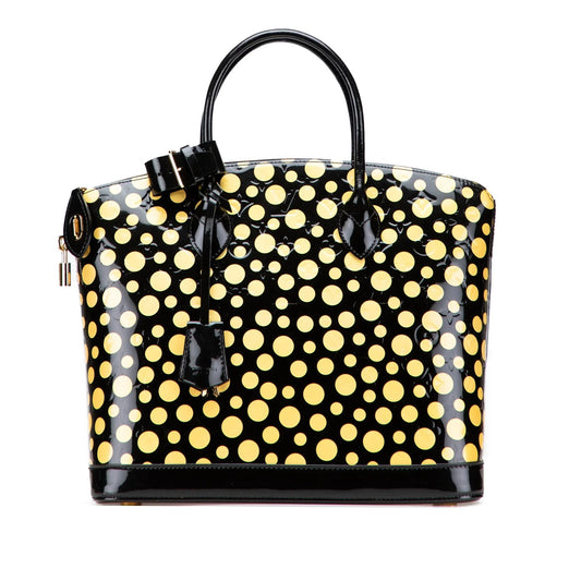 Black Louis Vuitton Yayoi Kusama Monogram Infinity Dots Lockit MM Handbag