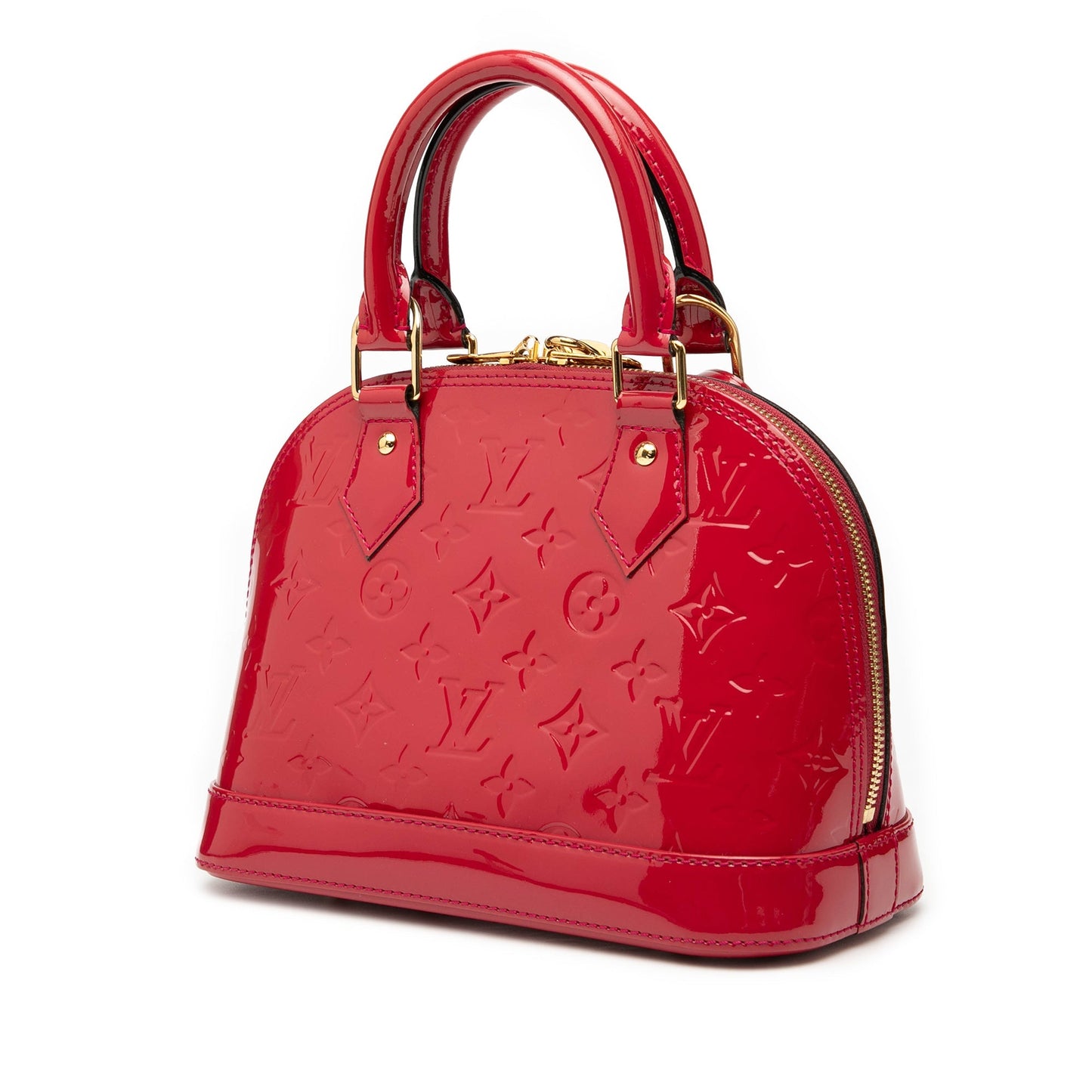 Red Louis Vuitton Monogram Vernis Alma BB Satchel
