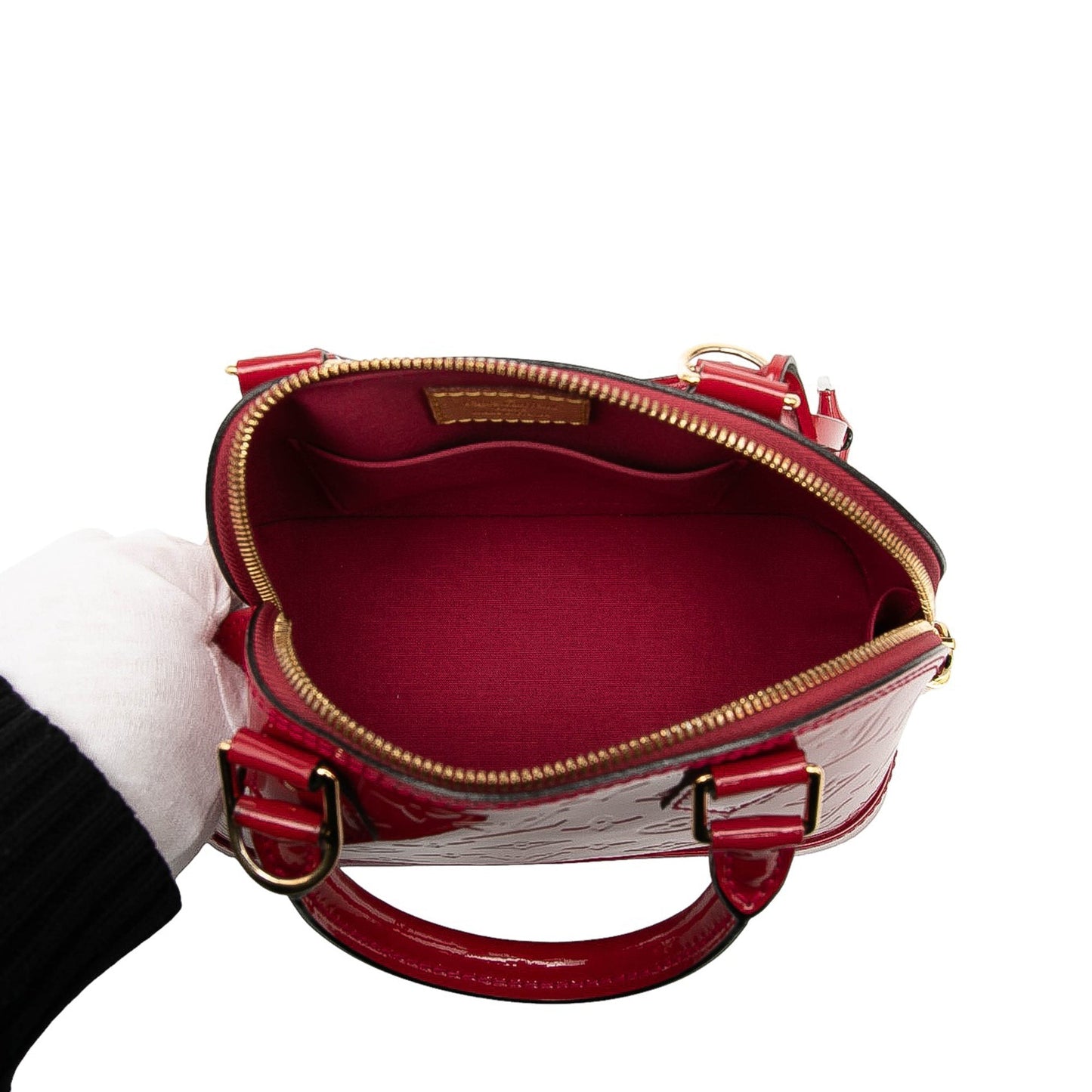 Red Louis Vuitton Monogram Vernis Alma BB Satchel