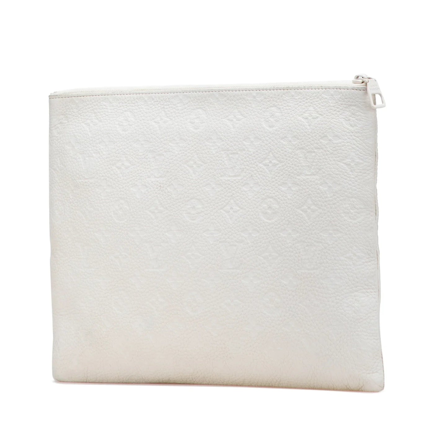 White Louis Vuitton Monogram Taurillon A4 Pouch Clutch Bag