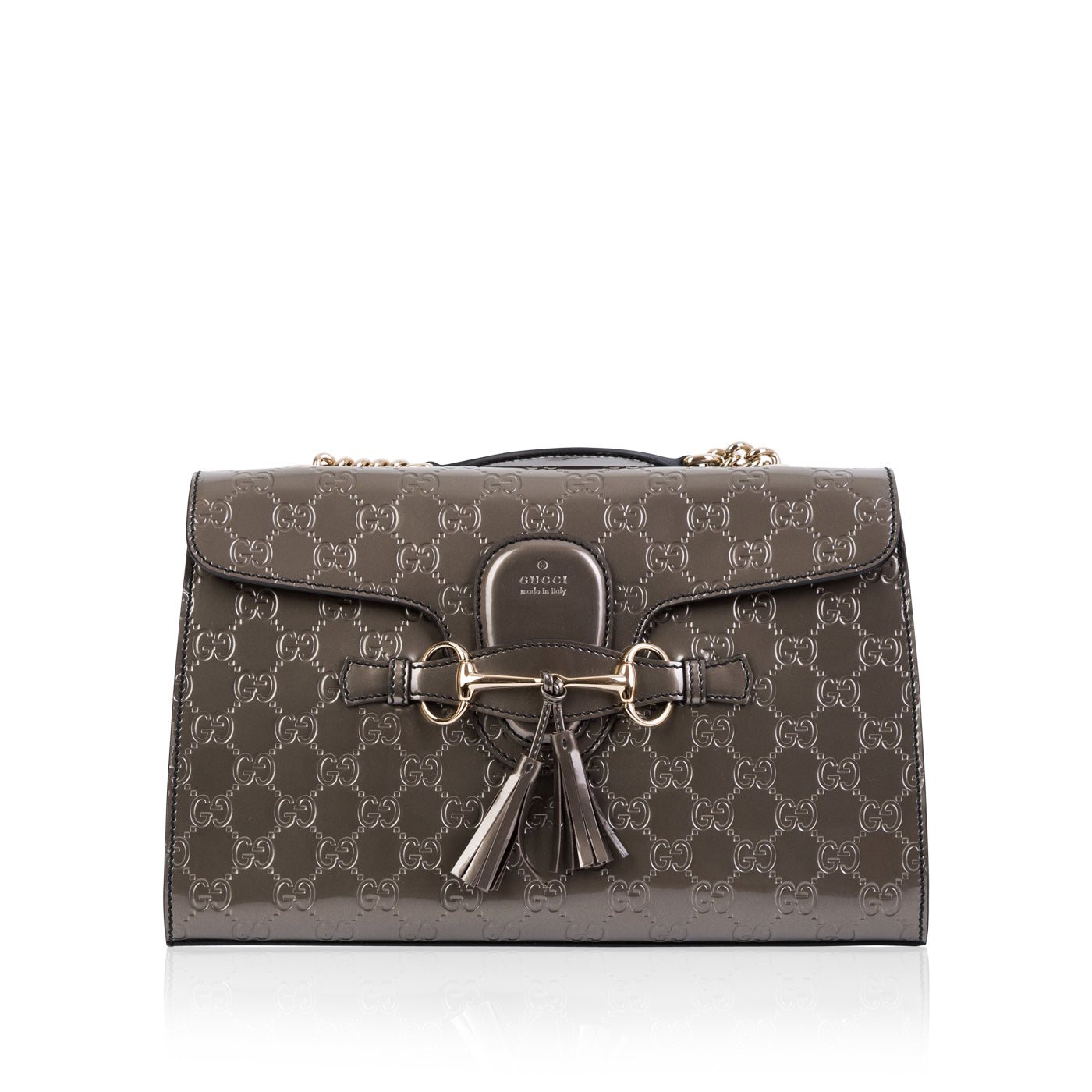 Gucci Monogram Chain Leather Shoulder Bag