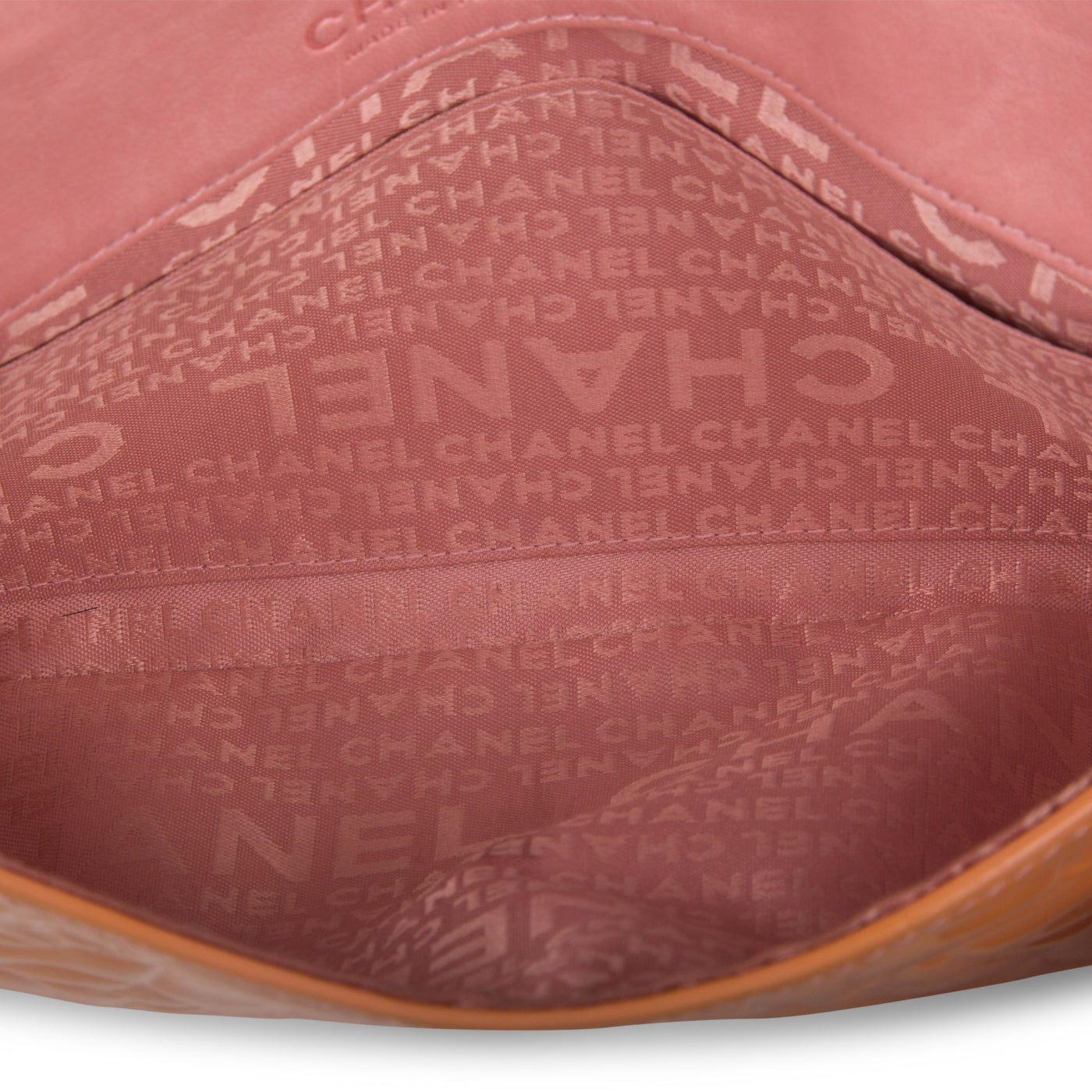 Chanel Peach Patent Camellia Bag