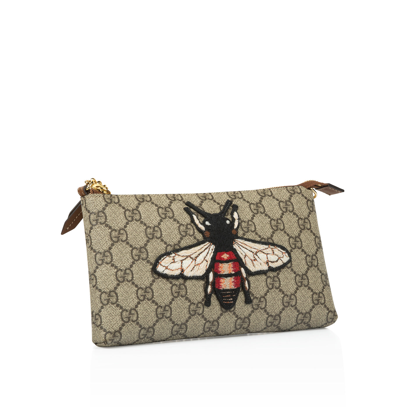 Gucci Monogram Chain Leather Clutch