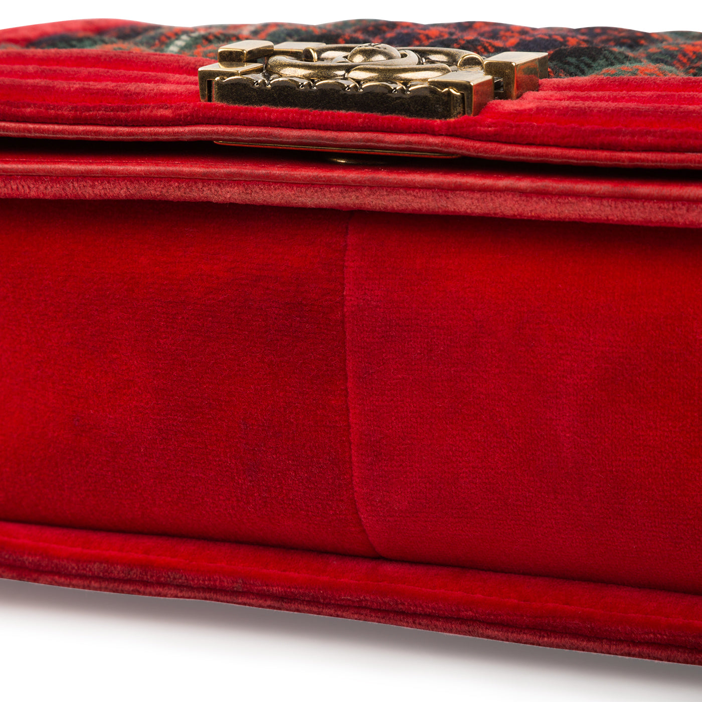 Chanel Tartan/Velvet Medium Boy Bag