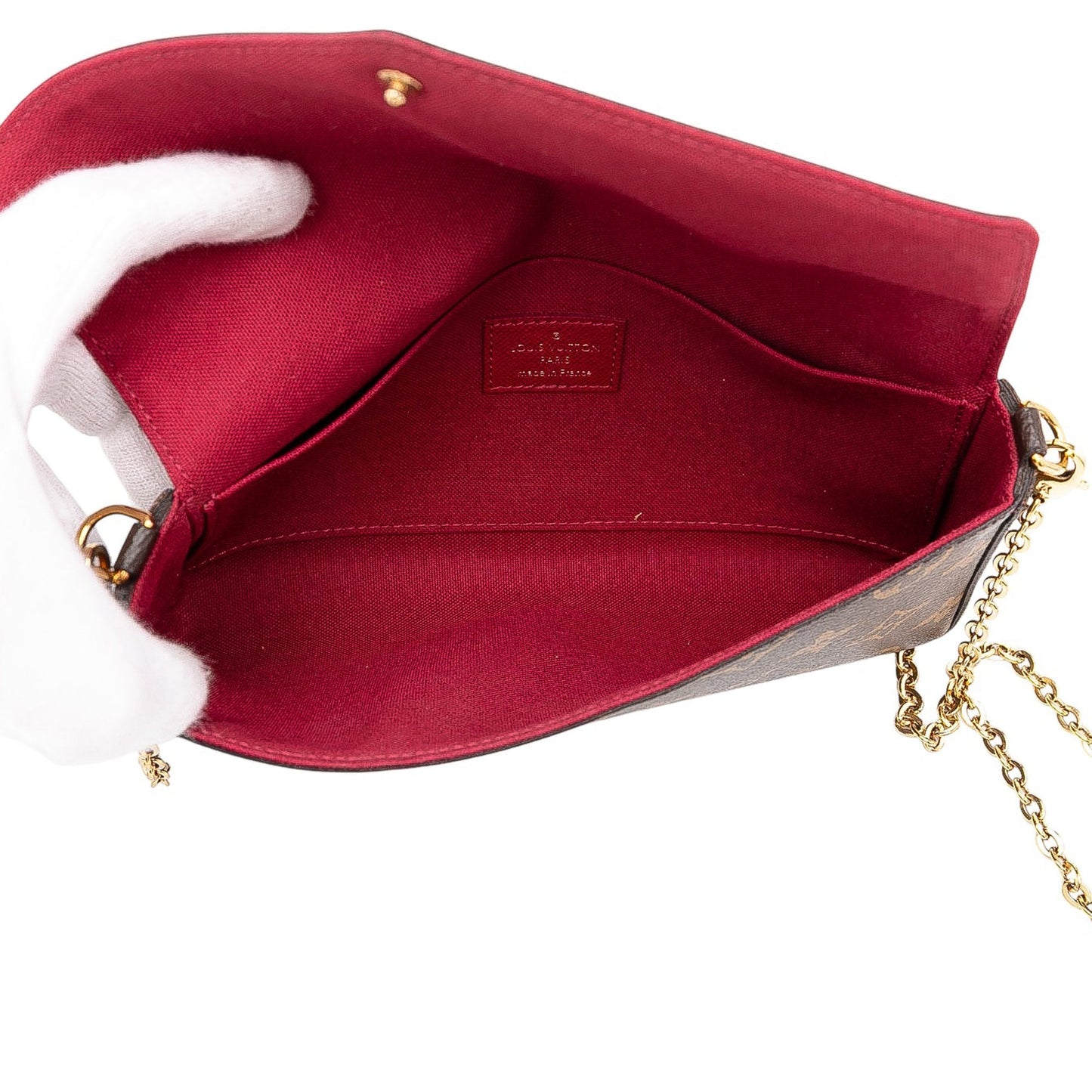 Brown Louis Vuitton Monogram Pochette Felicie Crossbody Bag