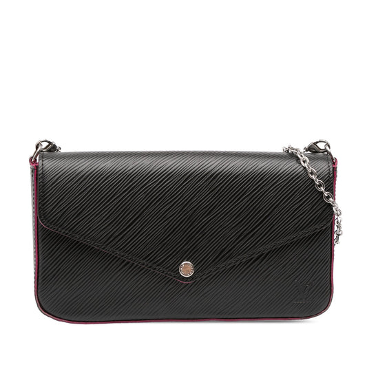 Black Louis Vuitton Epi Pochette Felicie Crossbody Bag