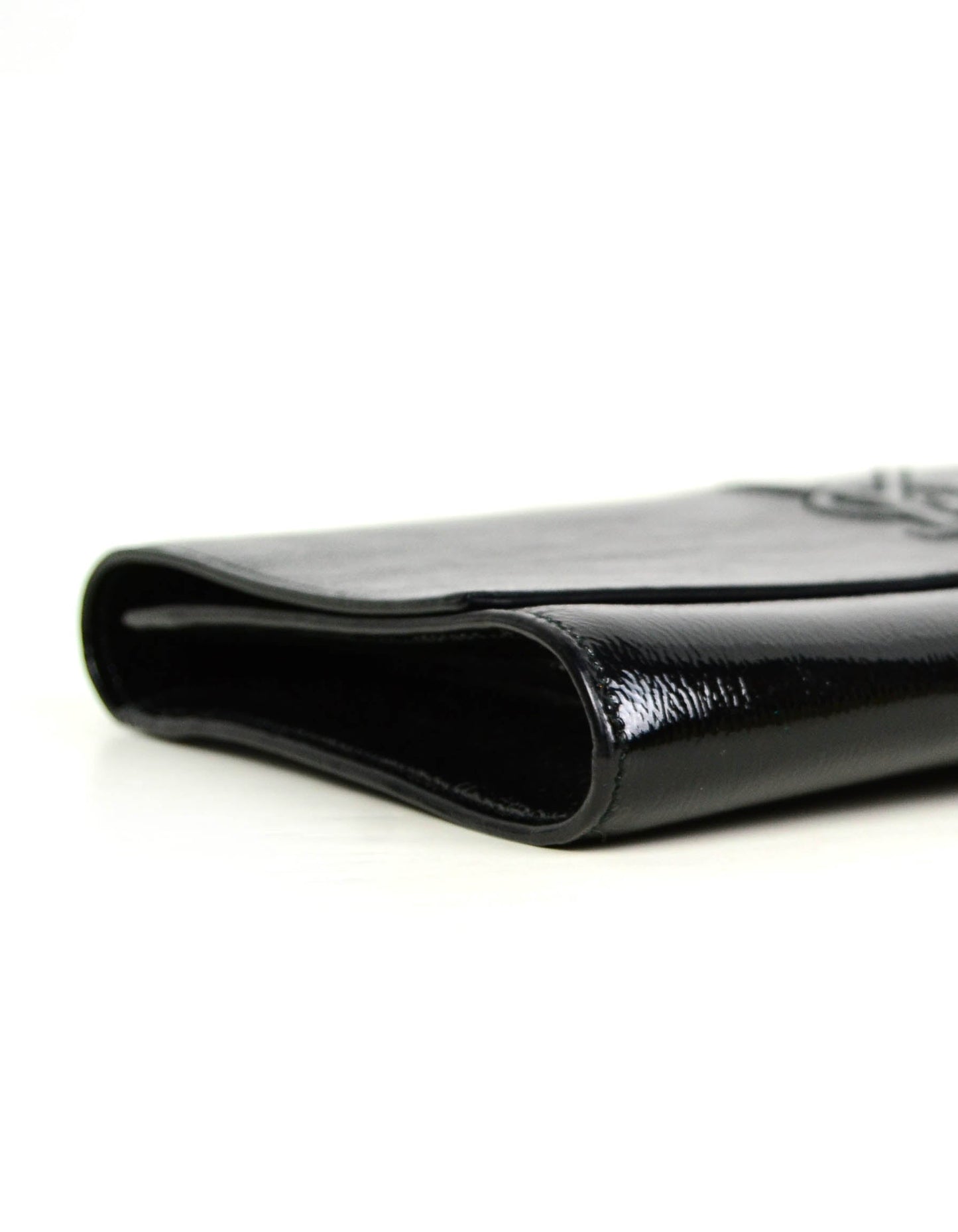 Yves Saint Laurent Black Patent Large Belle De Jour Clutch Bag