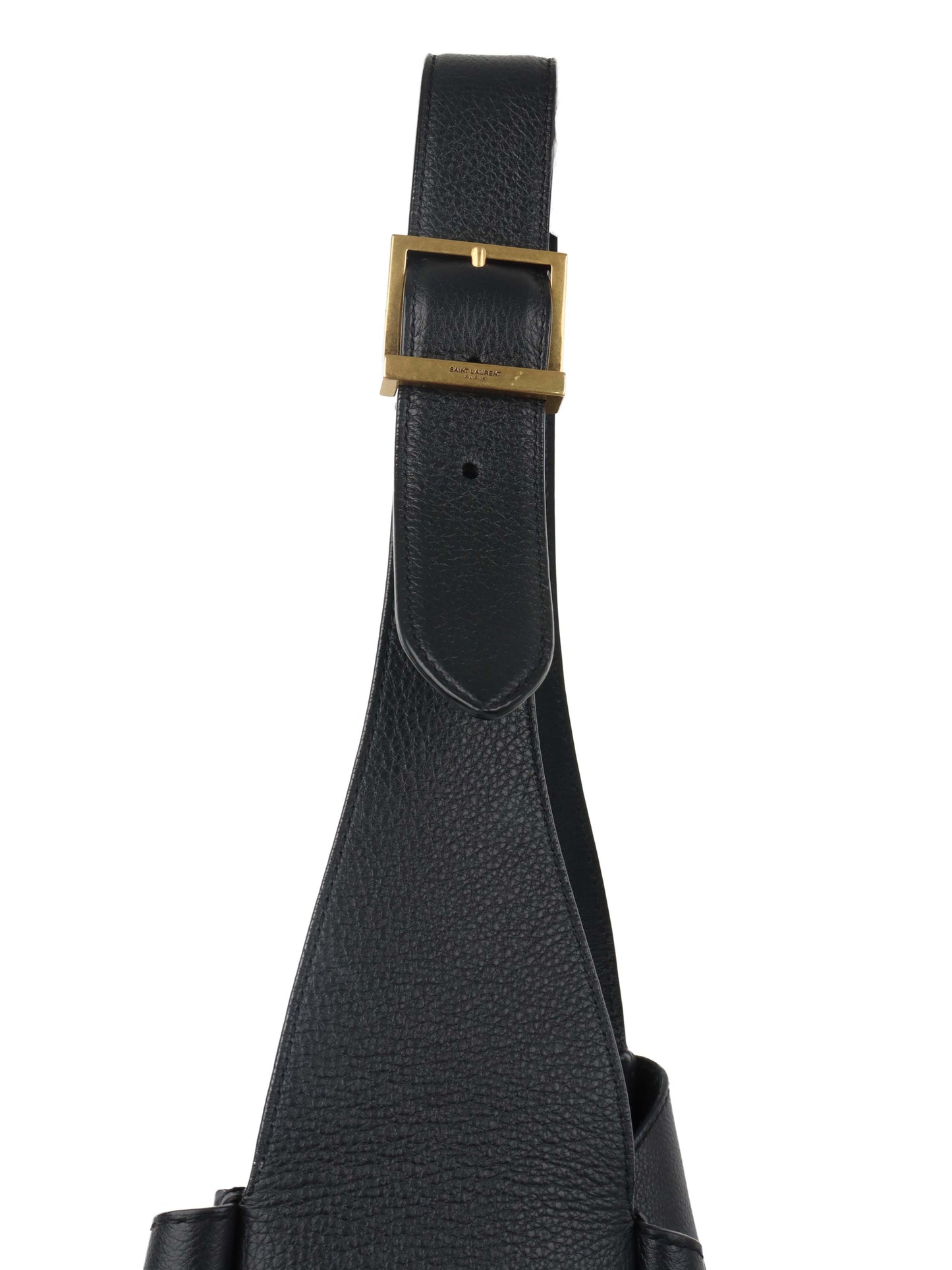 Saint Laurent Large Black LE 5 À 7 Supple Hobo Bag
