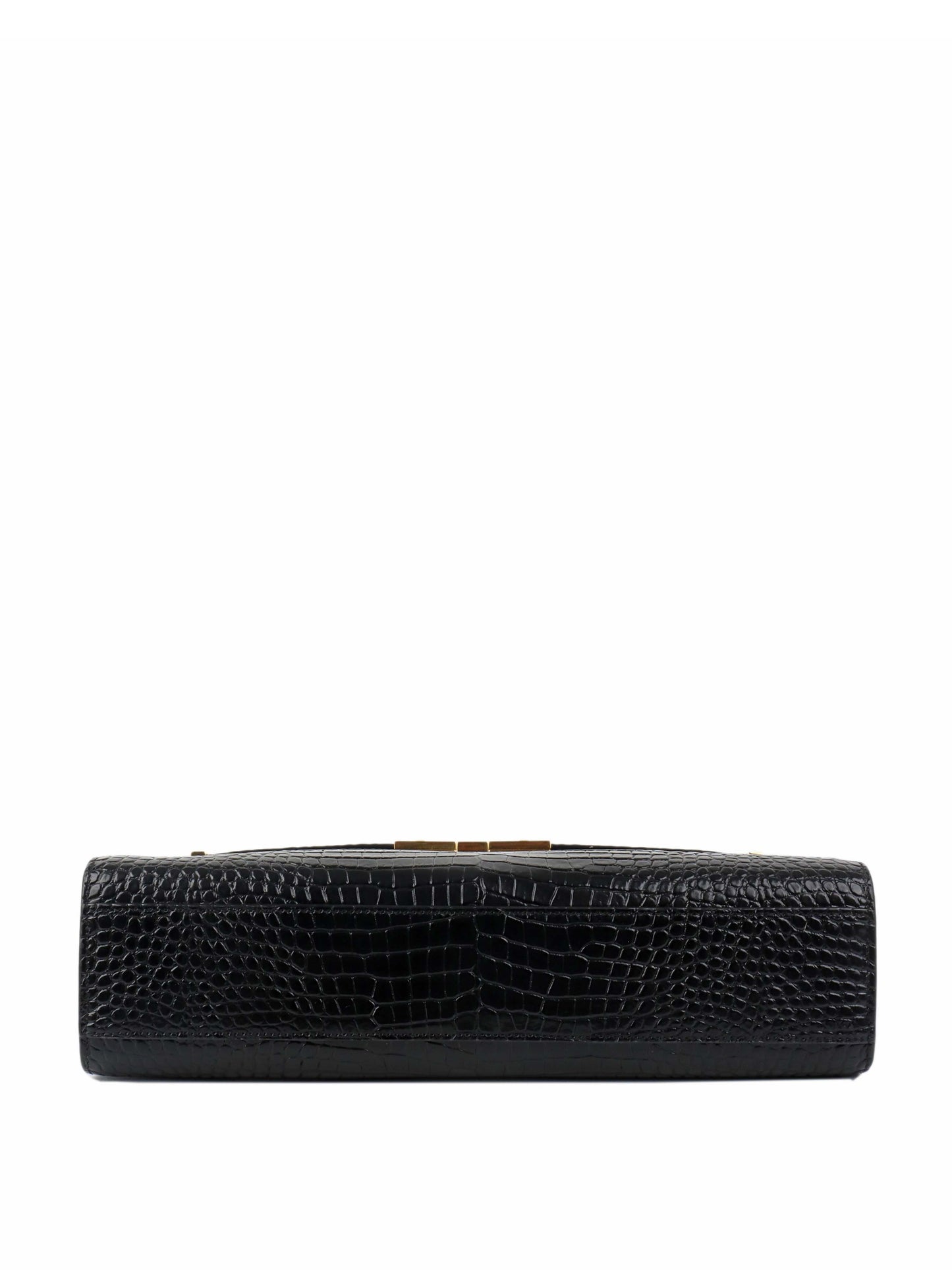 Saint Laurent Medium Manhattan Shiny Crocodile Shoulder Bag.