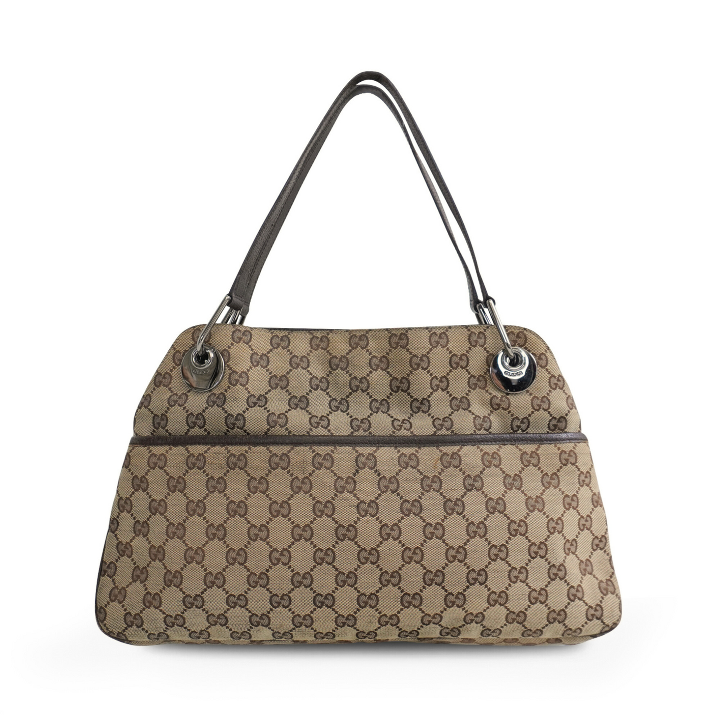 Gucci Monogram Leather Canvas Shoulder Bag