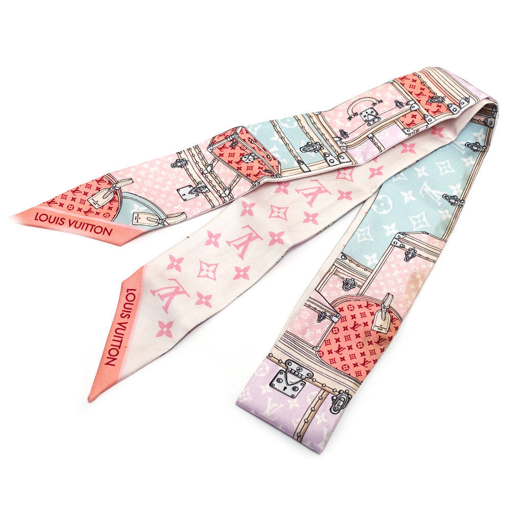 Louis Vuitton Band BB Retsgo M76441 Pink Long Wardrobe LV Logo Monogram Design Silk