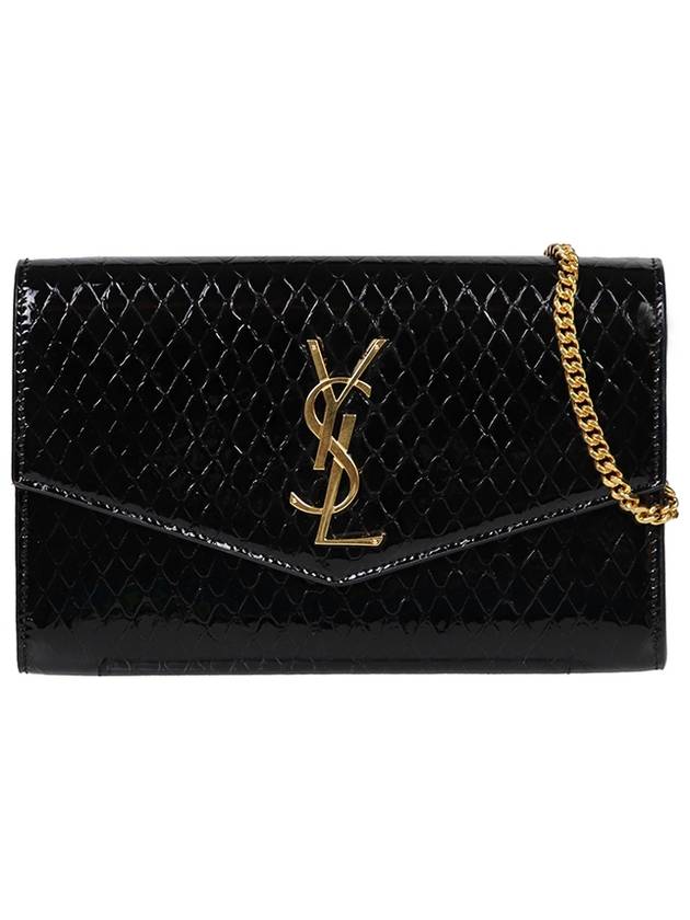 Luxury Saint Laurent Trending 2025 Envelope Mini Chain Wallet Black