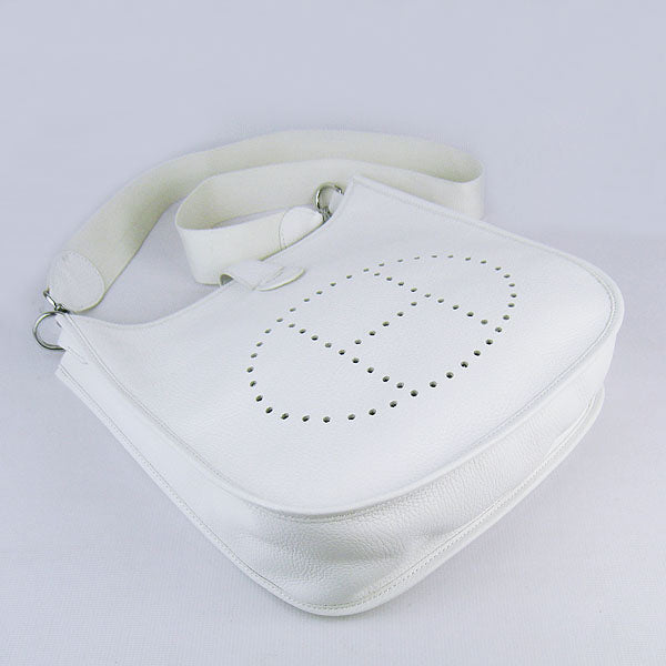 Luxury Hermes Evelyne I handbag H6309 white silver