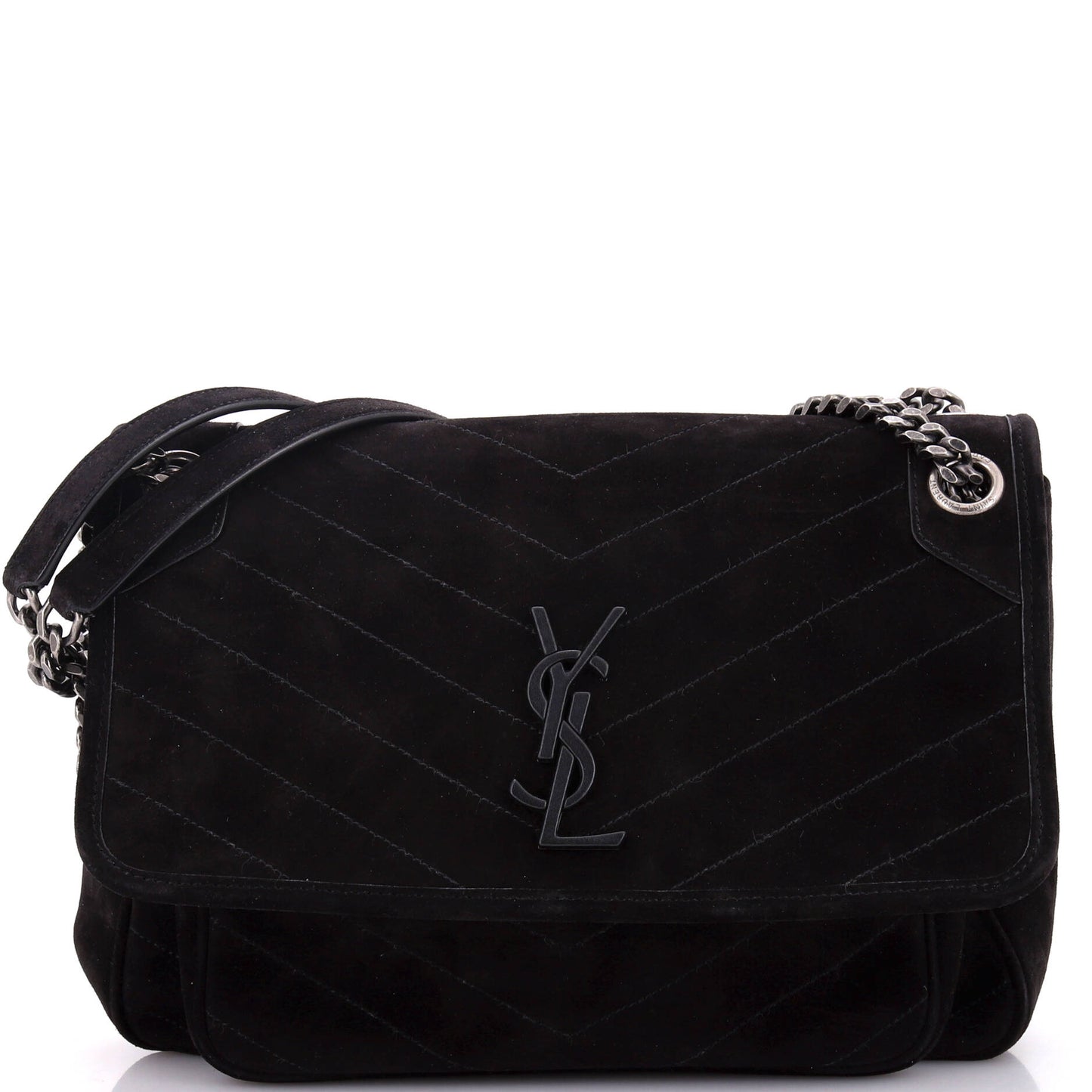 Luxury Saint Laurent Trending 2025 Niki Chain Flap Bag Matelasse Chevron Suede Medium