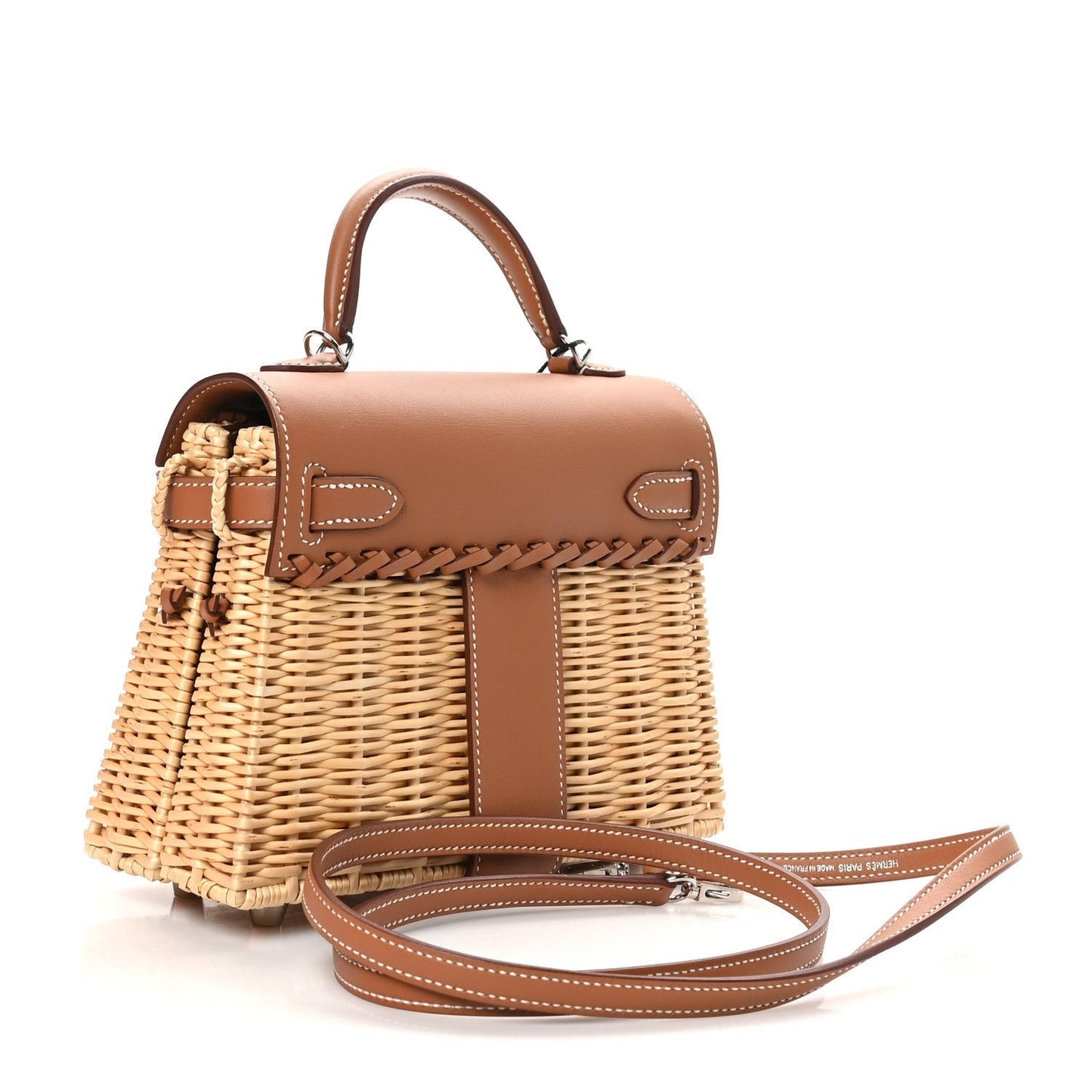 Hermes Wicker Swift Picnic Mini Kelly 20 Naturel Gold