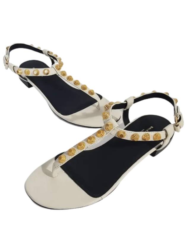 Luxury Balenciaga Trending 2026 Stud Strap Sandals White