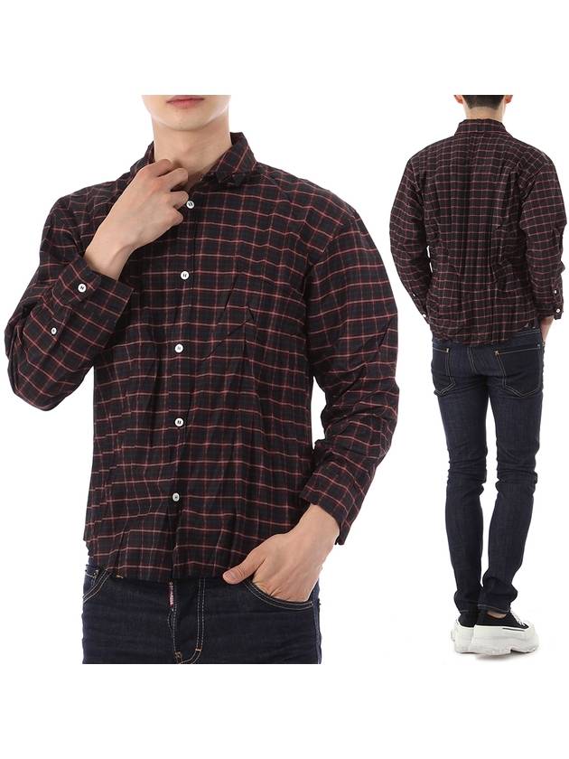 Luxury Balenciaga Trending 2026 Check Pleated Long Sleeve Shirt
