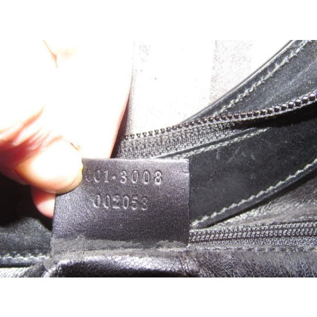 Gucci Vintage Pursesdesigner Purses Black Leather With V Top And Bamboo Handle Hobo Bag