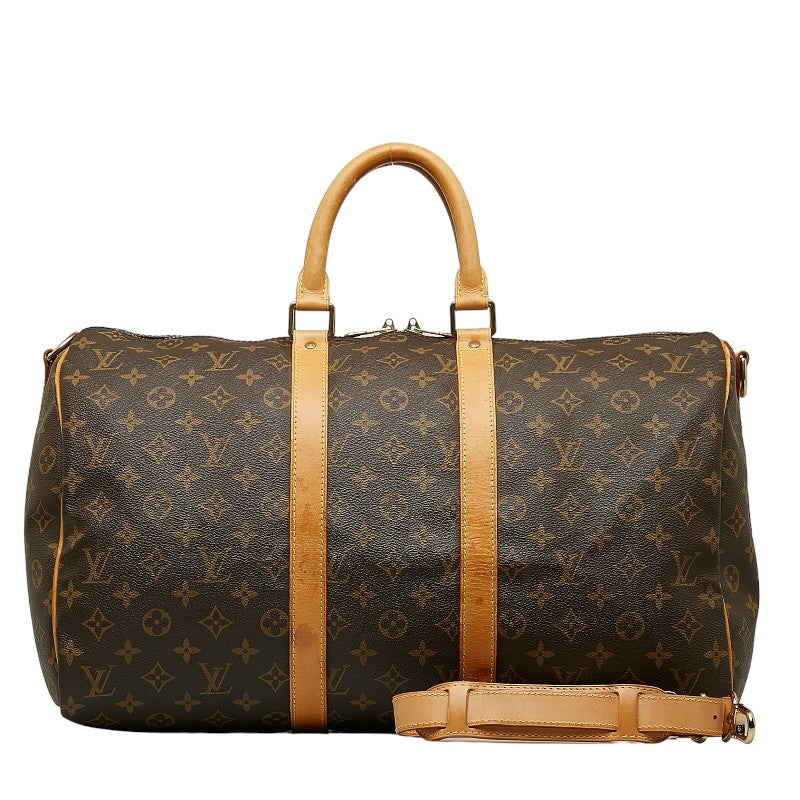 Louis Vuitton Monogram Keepall Bandrier 45 Boston Bag Handbag Shoulder Bag 2WAY M41418 Brown PVC Leather Louis Vuitton