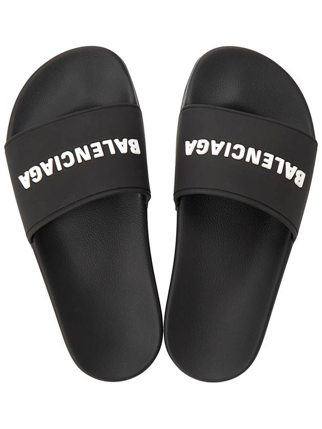 Luxury Balenciaga Trending 2026 Logo Slippers Black