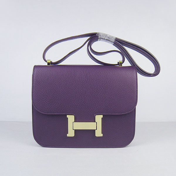Luxury Hermes Constance Cowskin Leather Bag H017 purple golden
