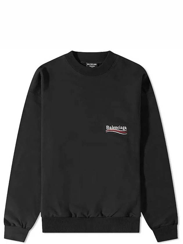 Luxury Balenciaga Trending 2026 Political Campaign Regular Fit Sweatshirt Black