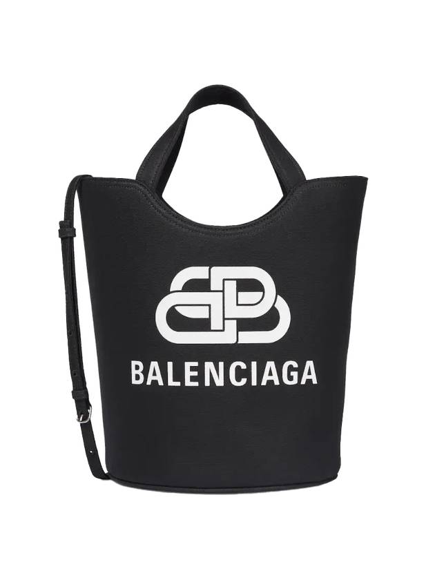 Luxury Balenciaga Trending 2026 Wave Logo Medium Tote Bag Black