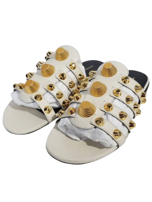 Luxury Balenciaga Trending 2026 Stud Strap Slippers White