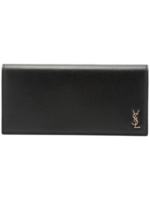 Luxury Saint Laurent Trending 2025 Tiny Monogram Leather Long Wallet Black