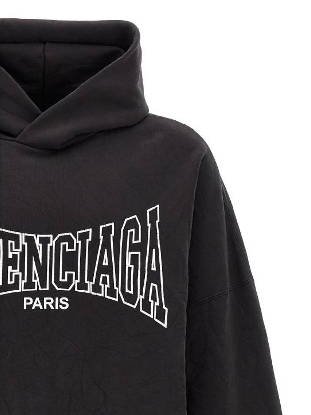 Luxury Balenciaga Trending 2026 Paris Logo Print Hoodie Black
