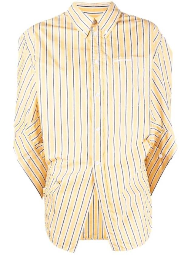 Luxury Balenciaga Trending 2026 Swing Twist Stripe Shirt Yellow
