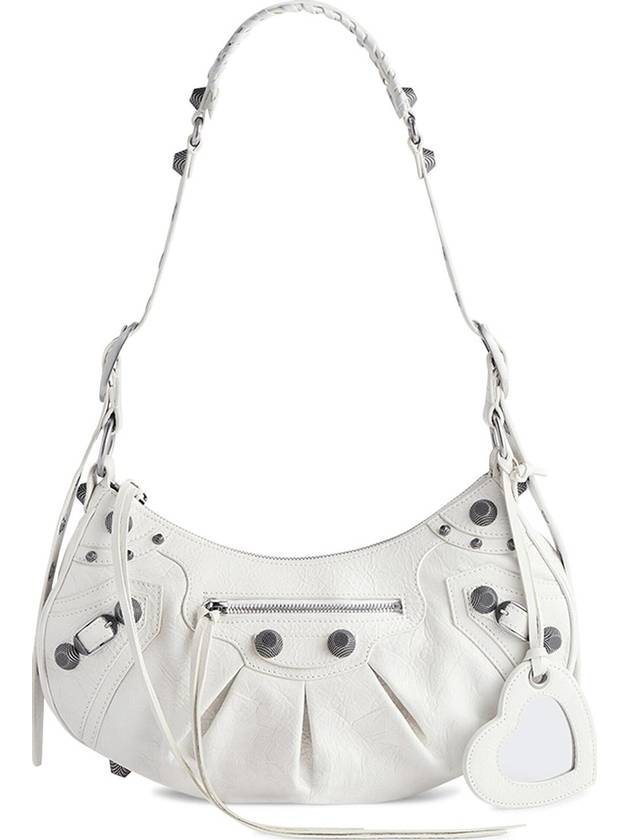 Luxury Balenciaga Trending 2026 Le Cagole Small Leather Shoulder Bag White