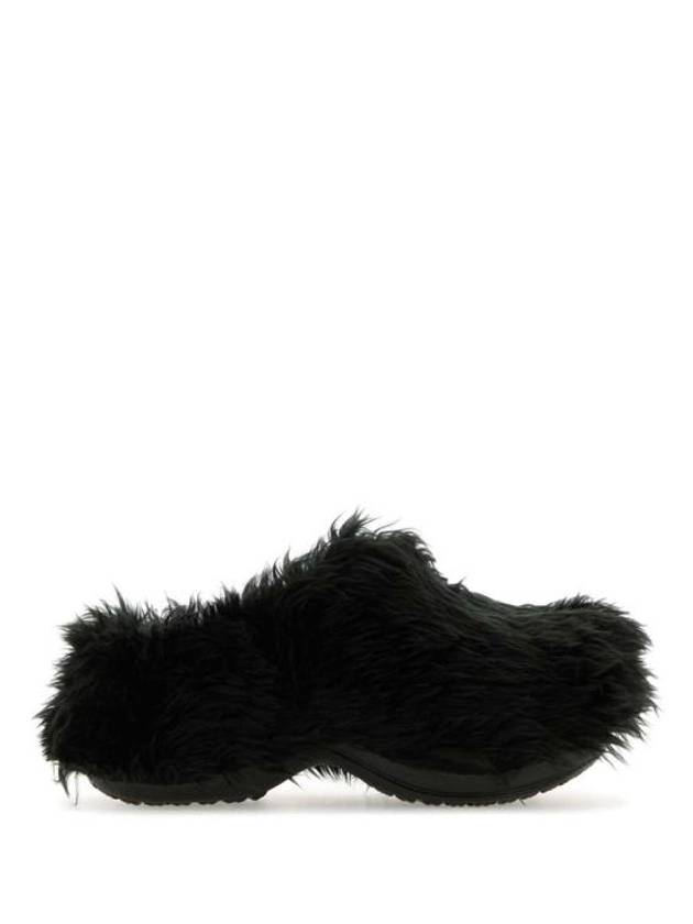 Luxury Balenciaga Trending 2026 Fake Fur Mule Black