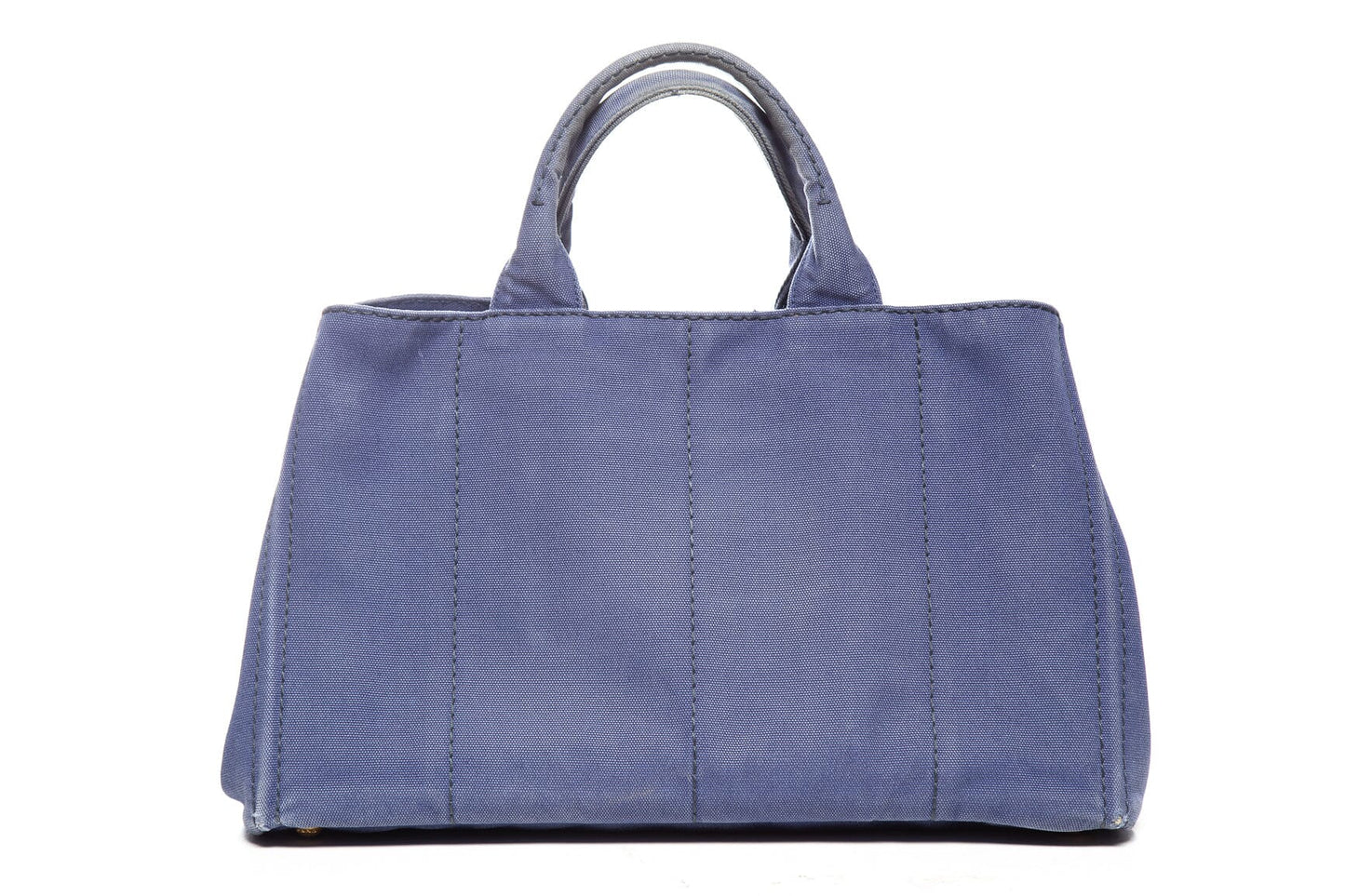 Prada  Blue Canvas Canapa Tote